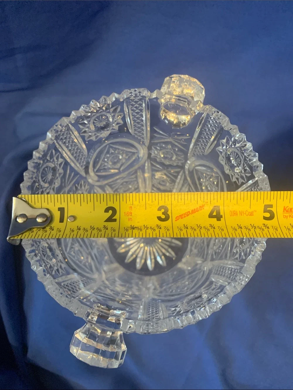 Vintage Glass Ice Bucket with Handles
